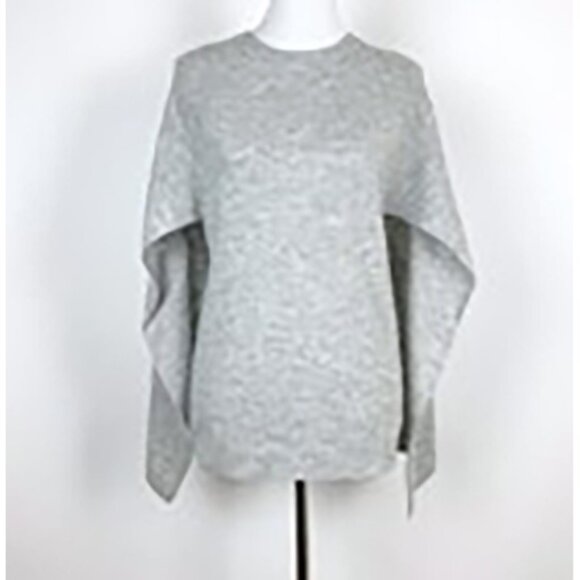 Worth New York NY Gray Wool Cape Back Sweater Knit Top Capelet Shrug XS - Picture 2 of 16